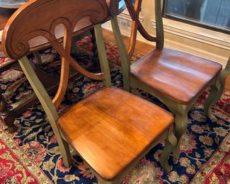 Six matching dining room chairs