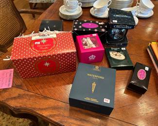 Christopher Radco and Waterford Christmas ornaments