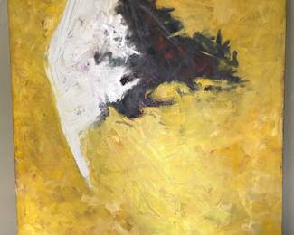 1960s Abstract Expressionist Painting Oil on canvas Signed Thomas