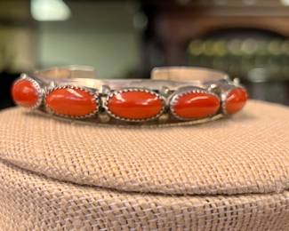 Red coral bracelet.