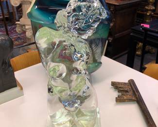 Loredano Rosin sculptor Murano, Italy large nude glass sculpture