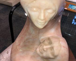 Marble statue, possibly Native American
