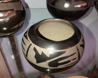 Santana & Adam Martinez, San Ildefonzo black pottery 3.5” w x 3.5” h