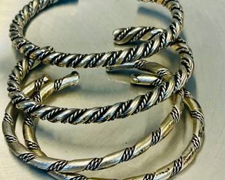 Sterling silver cuffs.