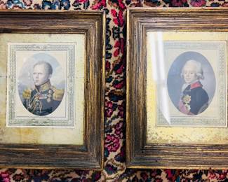 A pair of fine antique circa 1800s French engravings. 