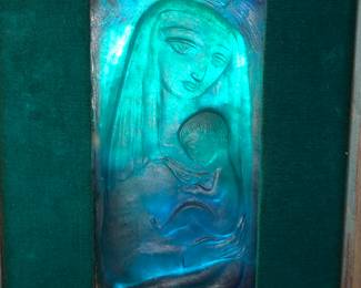 Edris Eckhardt mother and child glass panel