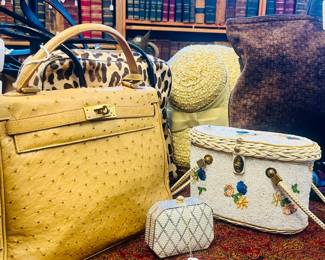 Vintage custom made ostrich purse in the style of Hermes. 