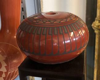 Minnie Vigil, Santa Clara red pottery- other side of jar