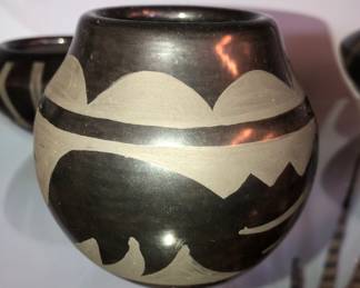 Madeline Naranjo Tafoya, Santa Clara black pottery 3.5” w x 3 1/4” h