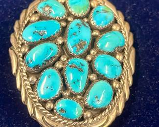 Sterling silver turquoise bolo.