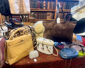 Collection of vintage designer bags. 