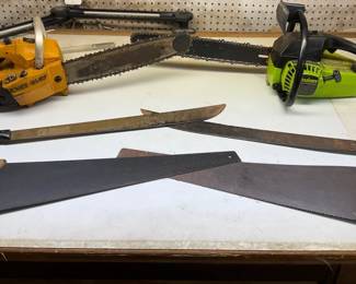 Chainsaws Machetes