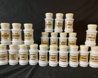 Milk Glass Spice Jars