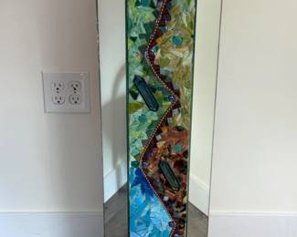 139 HexagonMosaicMirrorTowerwithOakFrame