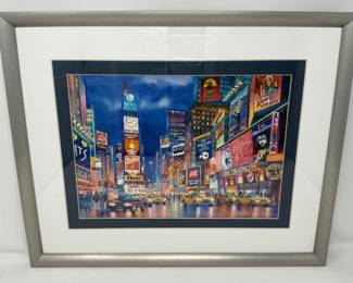 176 TimesSquareWatercolorPrintSigned