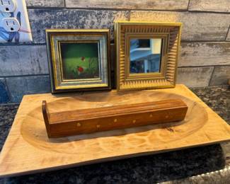260 WoodCenterpieceBowlwithMirrorIncenseStorageHolder