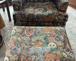 108 SafariAnimalPrintChairandOttoman
