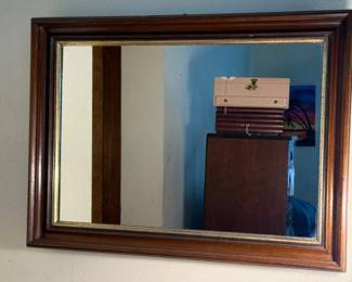 120 RectangularWallMirrorwithWoodandGoldFrame