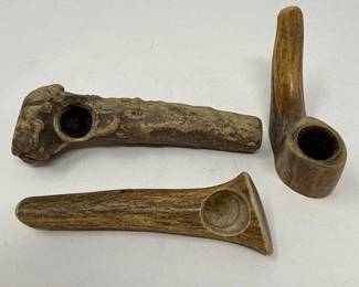 51 3PocketSizeHandCraftedAntlerPipes