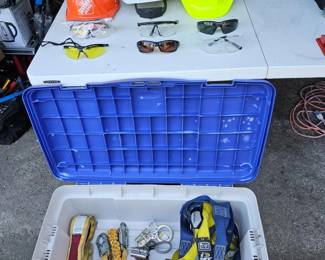 185 PlasticToteOfSafetyGear
