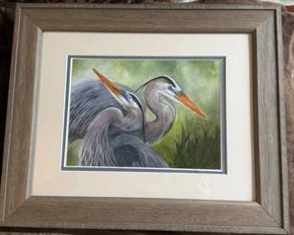 23 BlueHeronsFramedandDoubleMatted