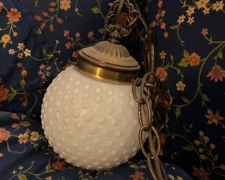 Hobnail pendant light fixture pair