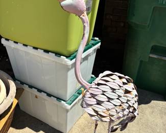 Metal flamingo decor