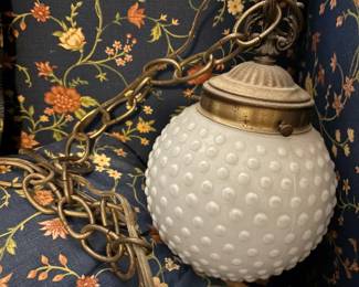 Hobnail pendant light fixture pair