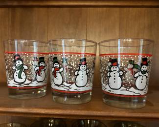 Xmas snowmen glasses