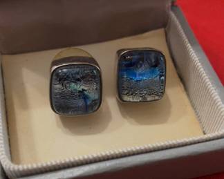 Sterling and artisan glass earrings