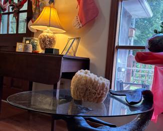 Glass top mermaid table