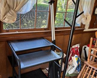 Hat rack, rolling metal computer cart