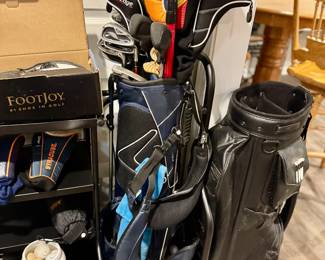 Golf clubs and balls