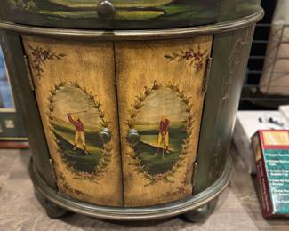 Painted golf figures cabinet