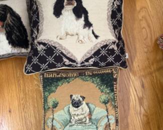 King Charles Spaniels and pug dog pillows