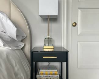 Pottery Barn Bedside Tables + Lamps