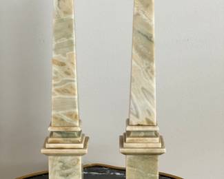Antique Grand Tour Jasper Marble Obelisks