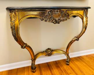French Gilt Wall Console Table