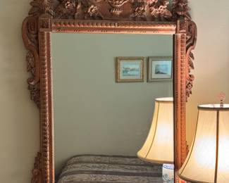 Beautiful Craved Wood Mirror Beveled Glass Mirror