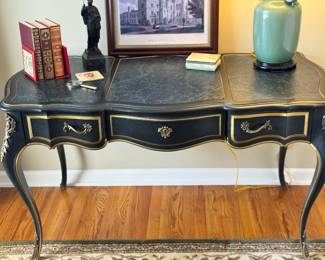 Vintage Drexel Heritage Chinoiserie Style Burl Wood Writing Desk