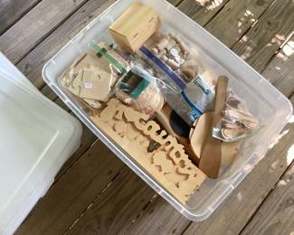 Lots of wooden craft items