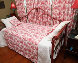 Very rare red Wrought Iron Day Bed