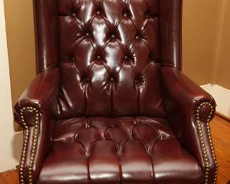 Burgundy Wingback Chair