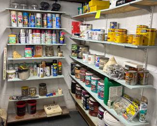 Various paints and hardware items