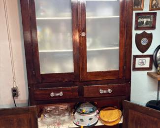 Glass front pie cabinet