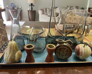 Mid-cent. glass and pottery