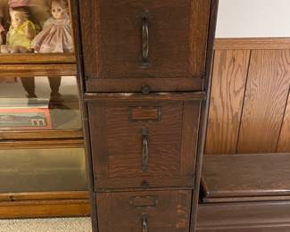 Antique Wood File Cabinet