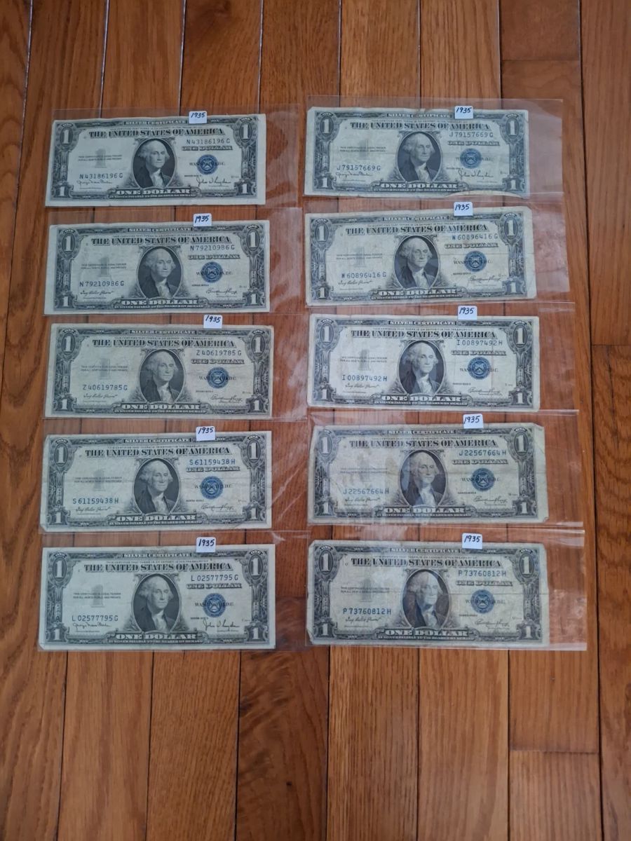 1935 Silver Certificate Dollar Bills!