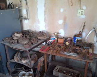 Table Full of Antique Pulleys!