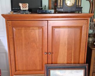 Armoire, More Painted Pictures and Neat Mantle Clock!